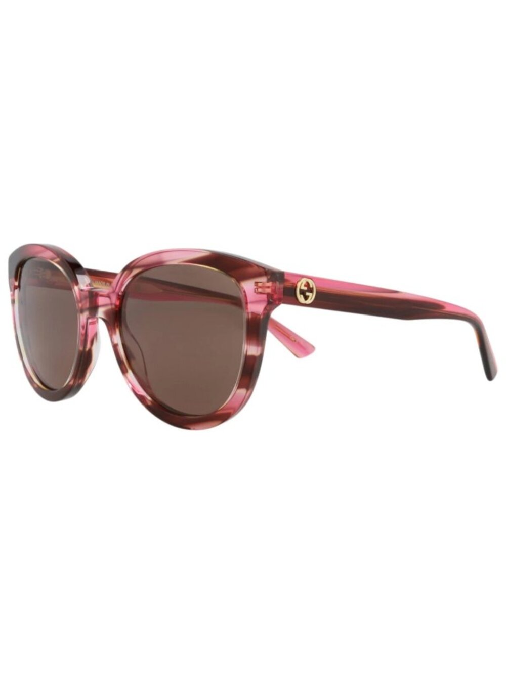 New Gucci Women's Sunglasses Round Oval Recycled Acetate Frame Havana Havana